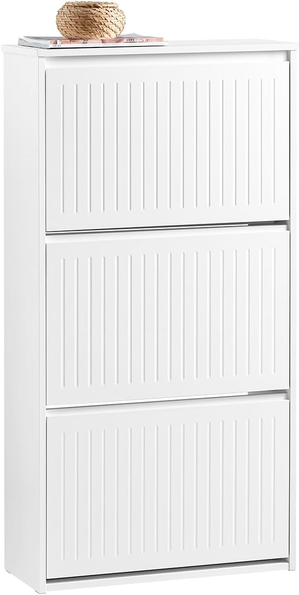 Sobuy – Meuble À Chaussures Fsr165hw – 3 Abattants – Dimensions L61 X