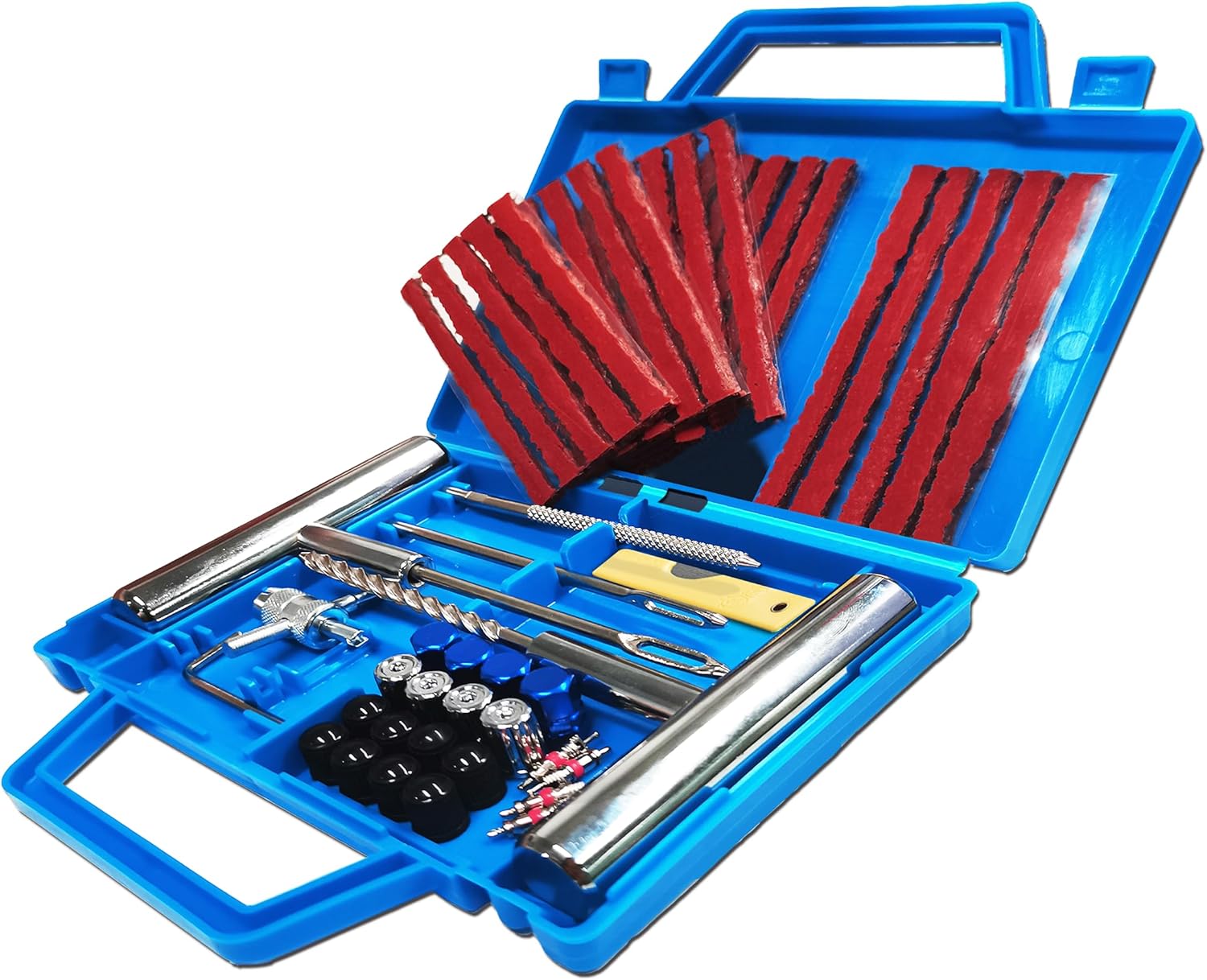 Kit Di Riparazione Pneumatici Da 53 Pezzi, Kit Portatile Di Riparazione Pneumatici Per Auto, Kit Di Riparazione Forature Per Auto, Kit Di Riparazione Pneumatici Per Auto, Moto, Atv, Trattori, Suv, Jee