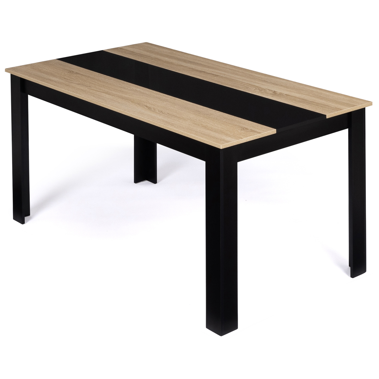 Idmarket - Table À Manger Rectangle Georgia 8 Personnes Noire Et