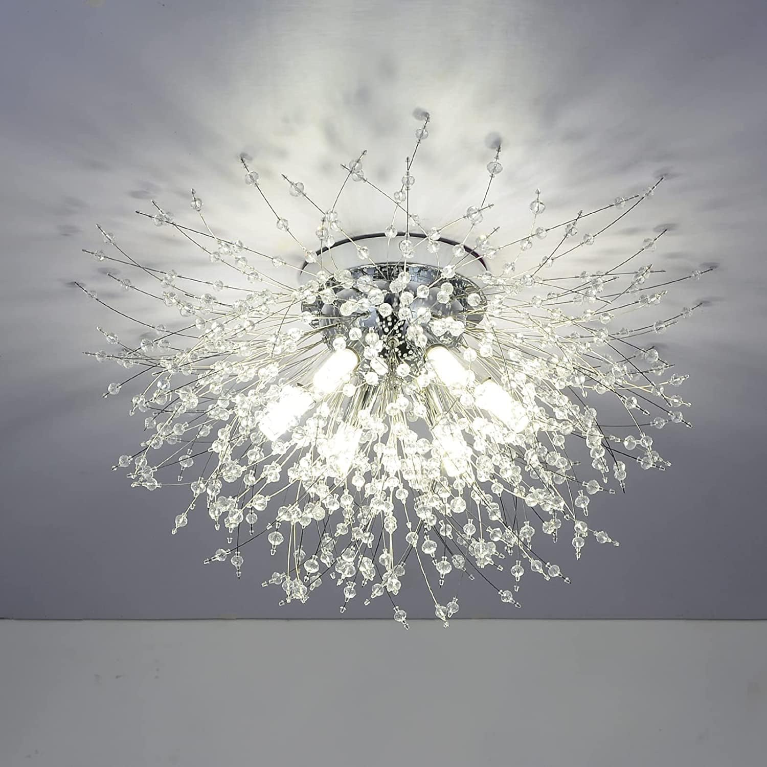 Groofoo Plafonnier Moderne En Cristal Pour Salon,feux D'Artifice