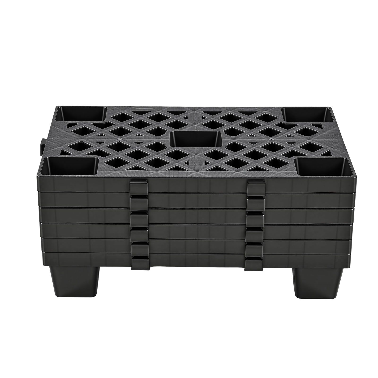 Palette en plastique empilable, grille ventilée, 500x305x100 mm, lot de 6