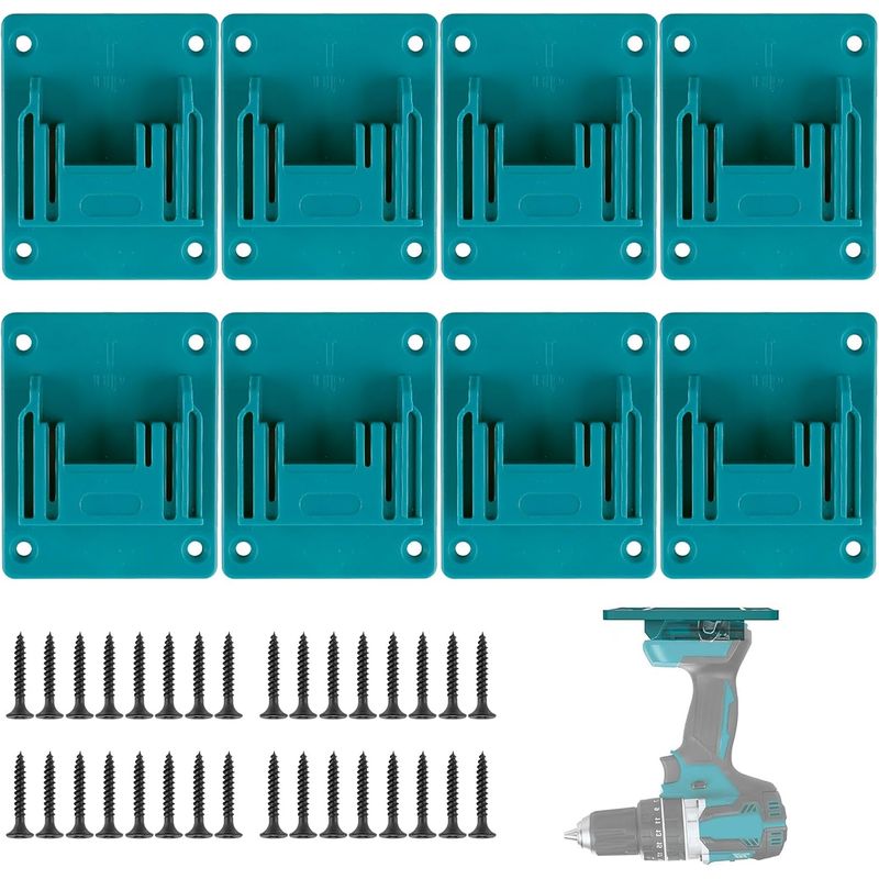 Support mural pour outils Makita 18V, plastique ABS-PC, 8 supports et 32 vis, bleu