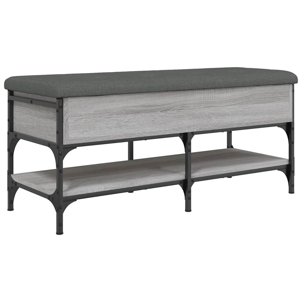 Shoe Bench Grey Sonoma 102x42x45 Cm Engineered Wood Vidaxl