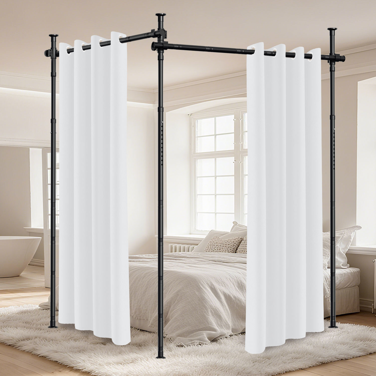 Wolketon – Tringle À Rideaux Extensible 1.22-3.05 M – Réglable En