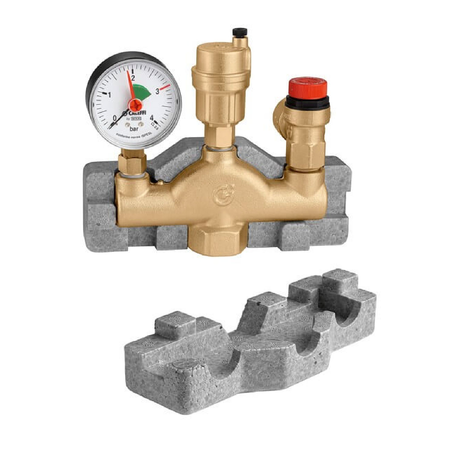 Caleffi Kesselgruppe Messing Ksg 1'' 3Bar Kesselsicherheitsgruppe Sicherheitsgruppe Bis 50Kw