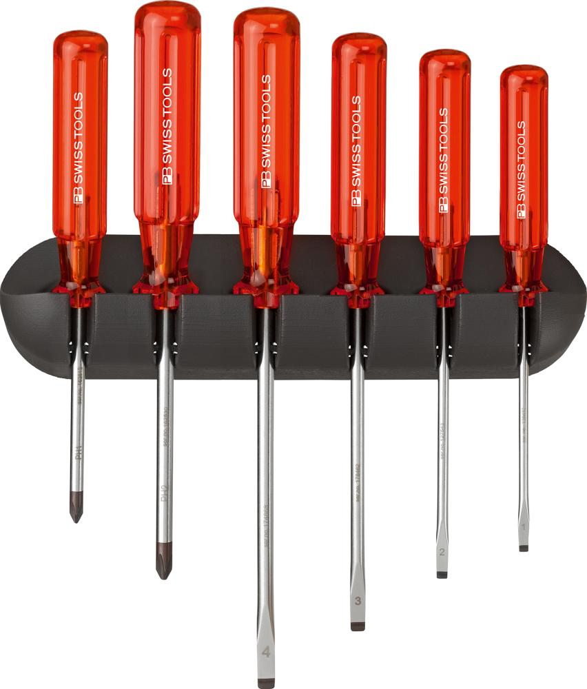Pb Swiss Tools - Schraubendreher-Satz 6-Teilig Schlitz Ph Im Wandhalter Classic