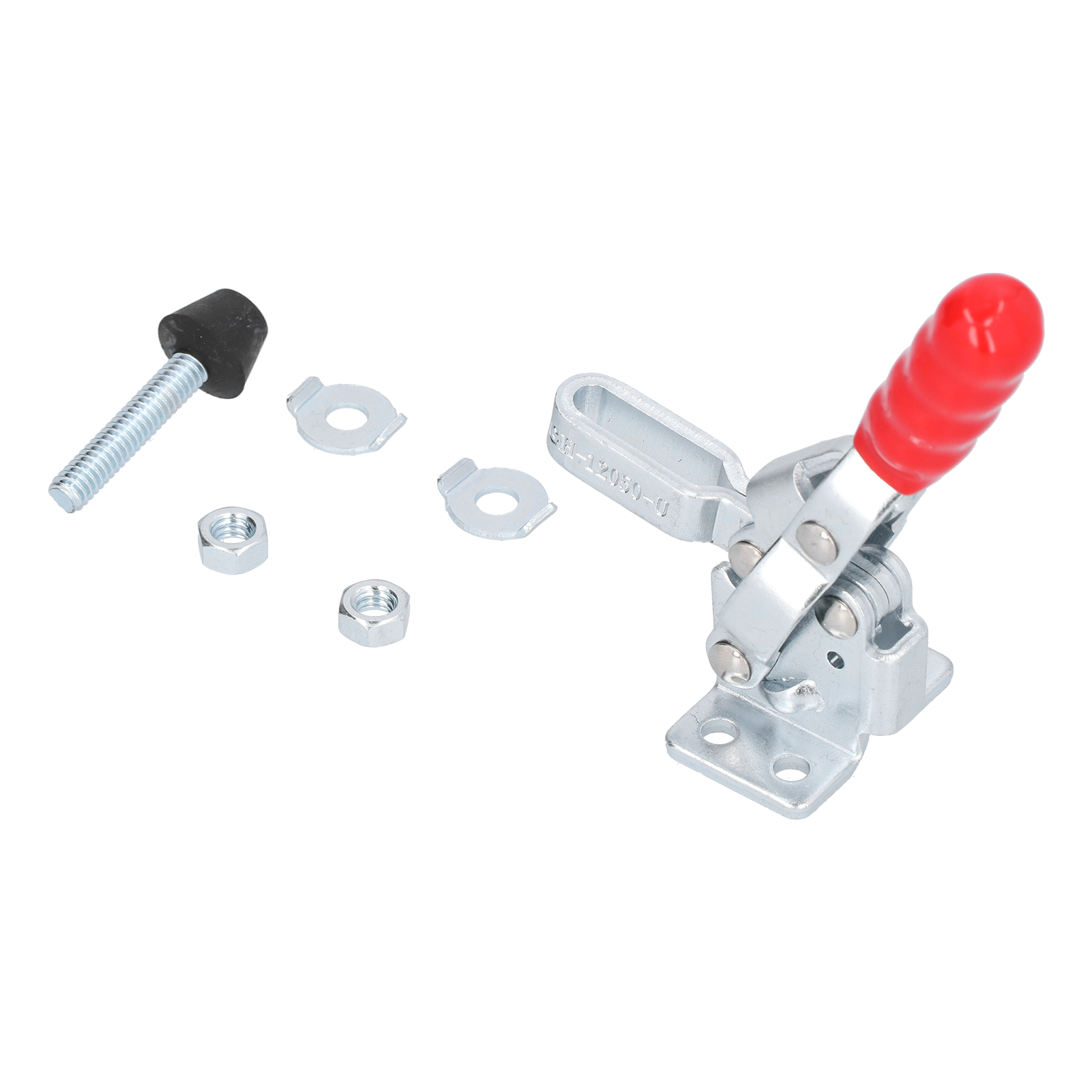 Pince à genouillère à cliquet en fer et plastique, capacité de maintien 150 kg, 1 pince et kit de vis