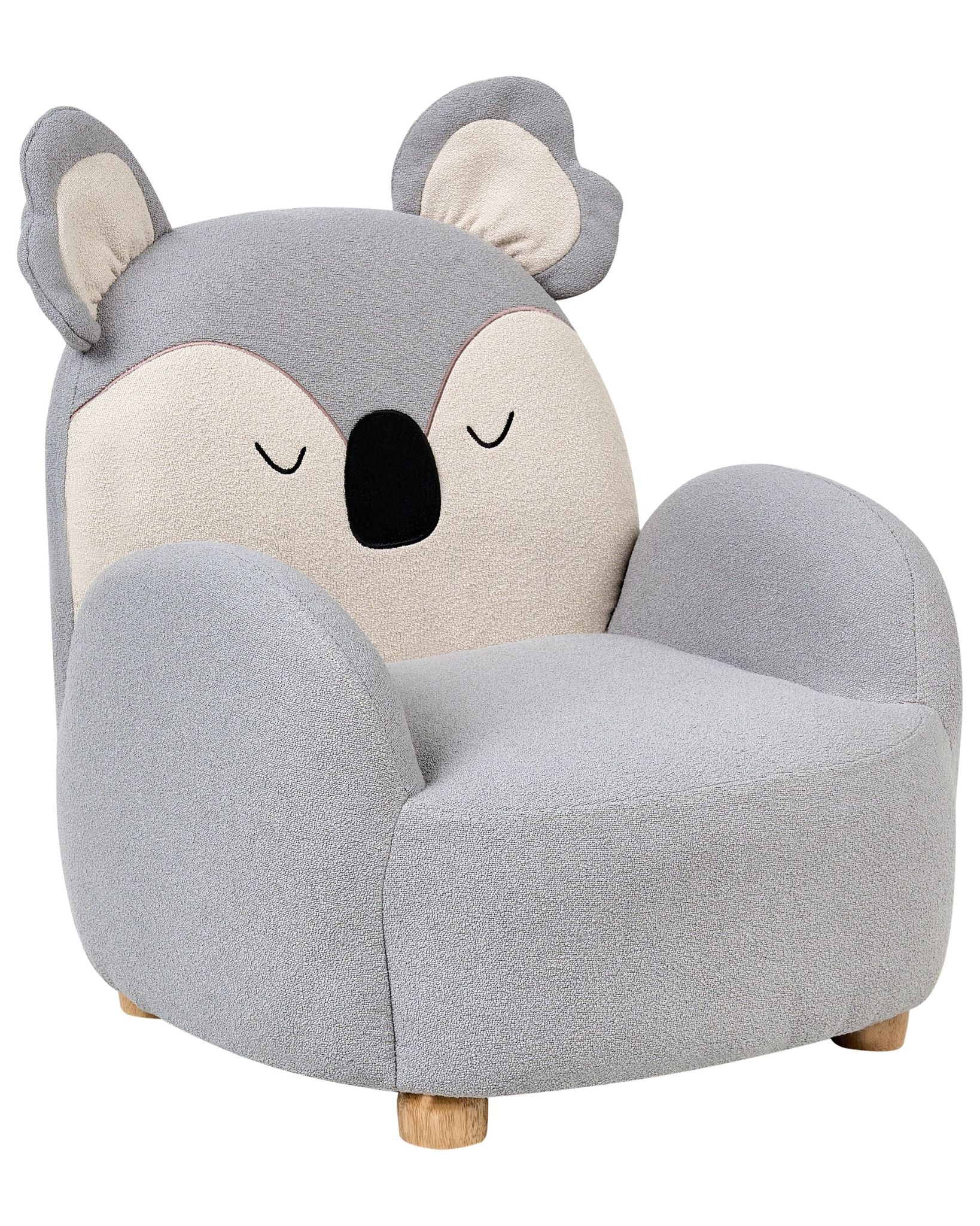 Beliani Kids Armchair Koala Hervik Fabric Grey