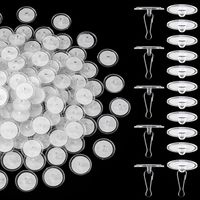 Crochets adhésifs en plastique transparent, sans perçage, lot de 100