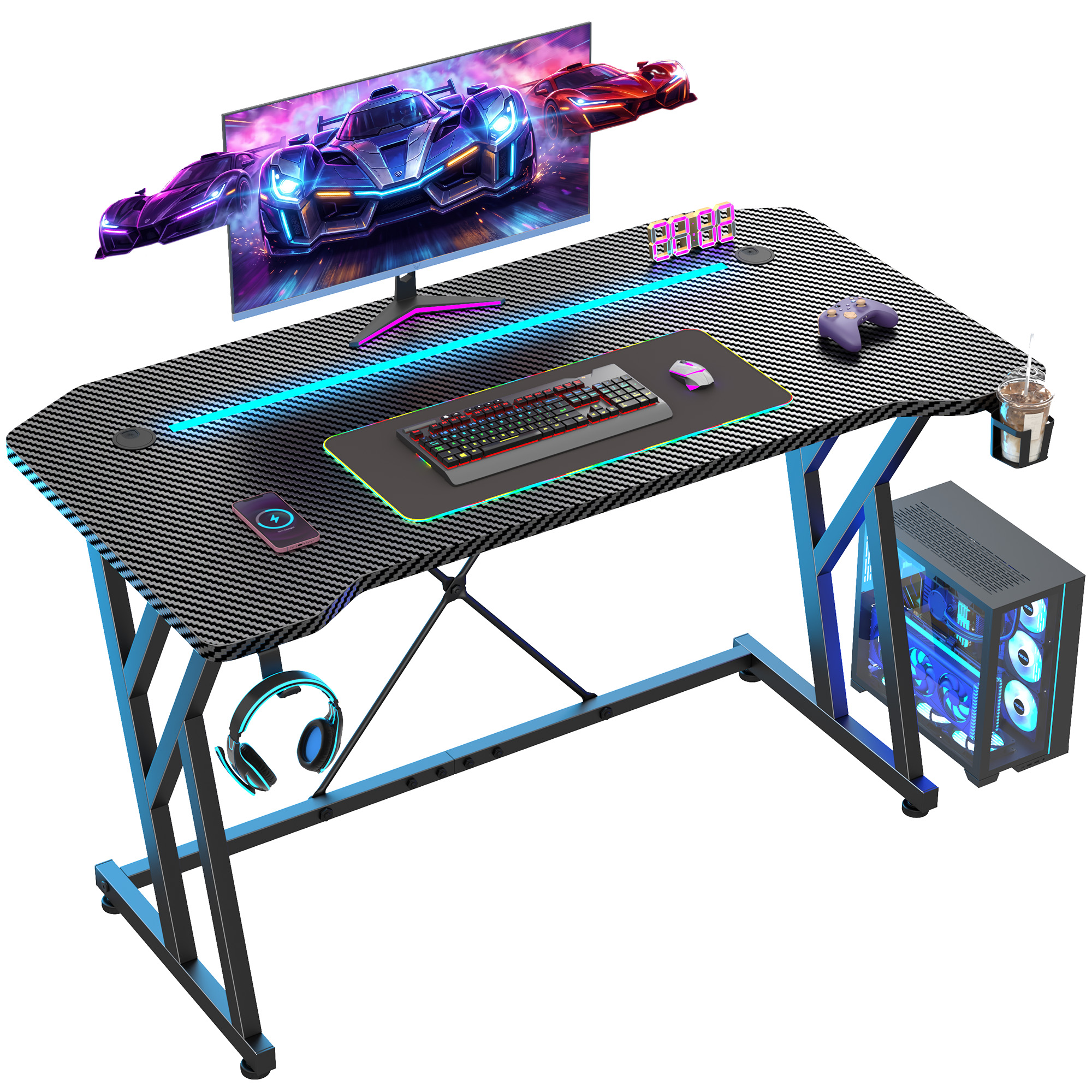 Klyvvo Bureau Gaming Led 100 X 60 Cm
