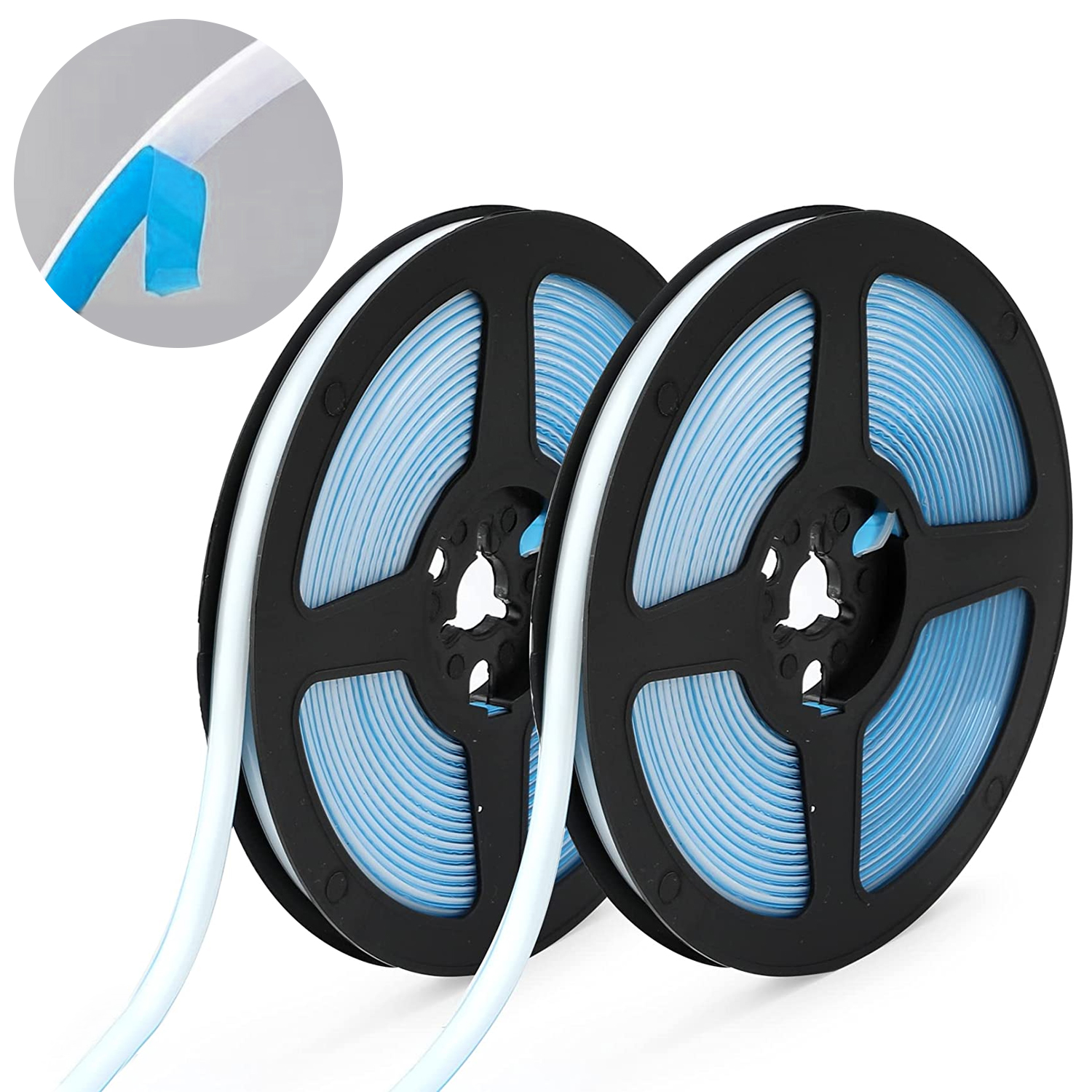 Bande adhésive anti-moisissures pour joints de carrelage, flexible et étanche, 12 m, blanc, lot de 2