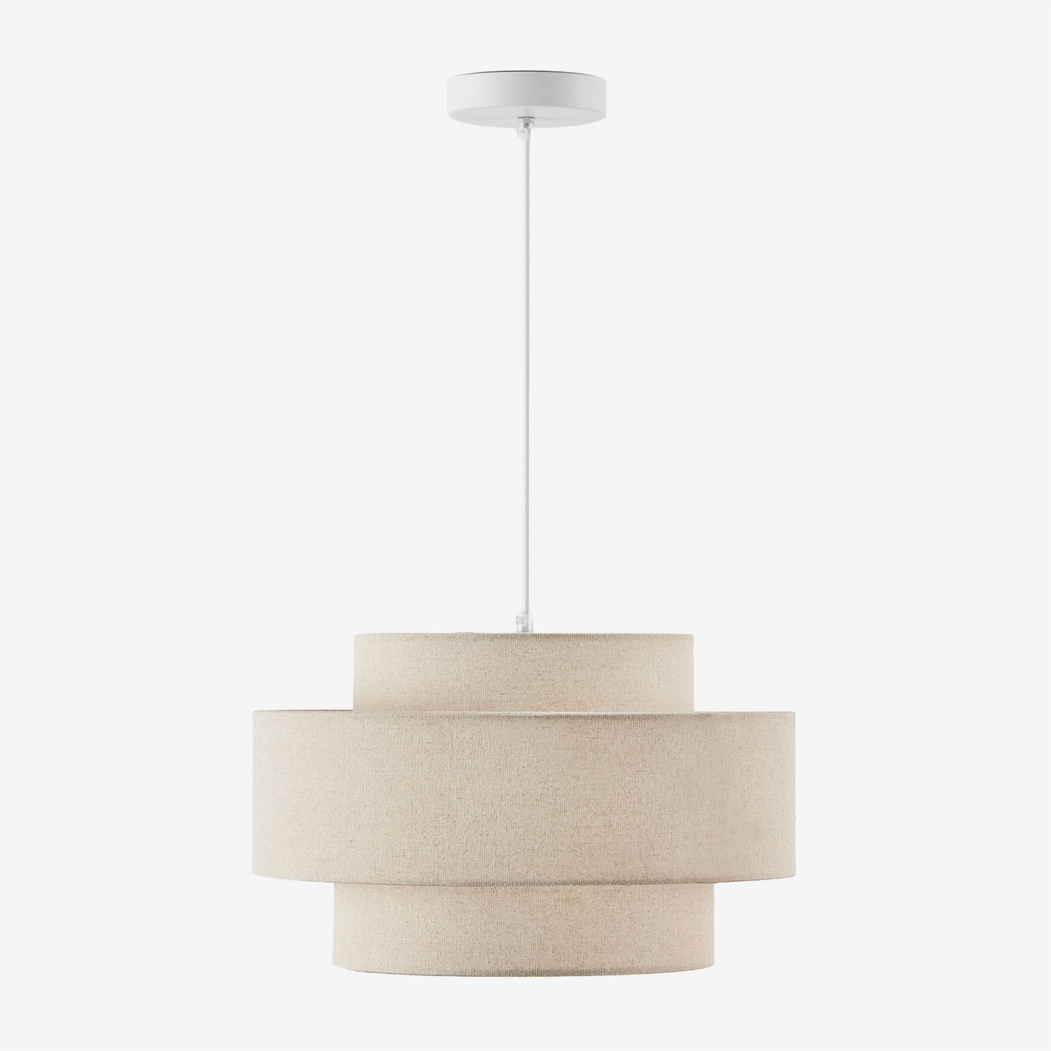 Sklum – Suspension Lumira Ø40 Cm En Lin Beige – Design Géométrique