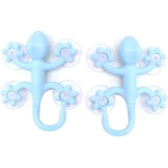 Crochet mural gecko à ventouses en plastique transparent, lot de 2
