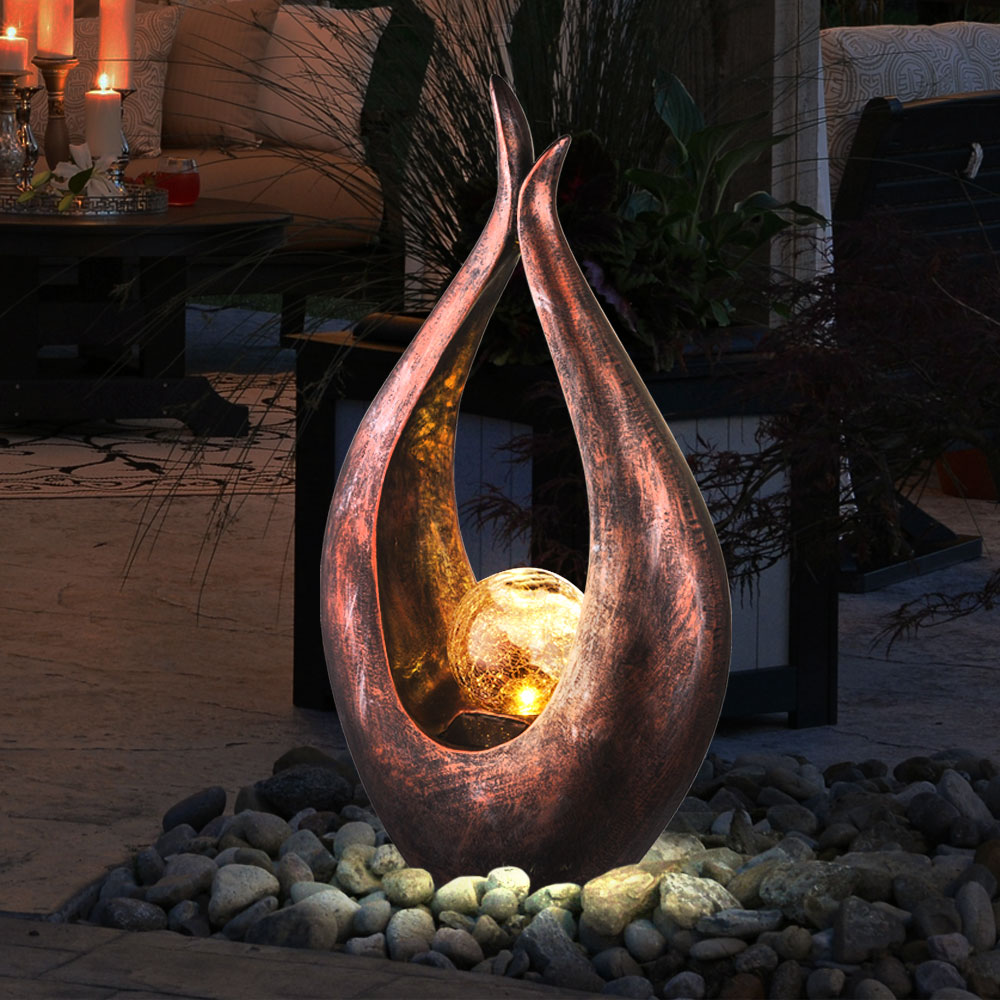 Lampe Solaire Led Décorative Pour Jardin – Design En Bronze Avec Boule