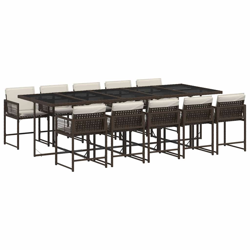 Garden Dining Set Brown, Cream White, Black Vidaxl