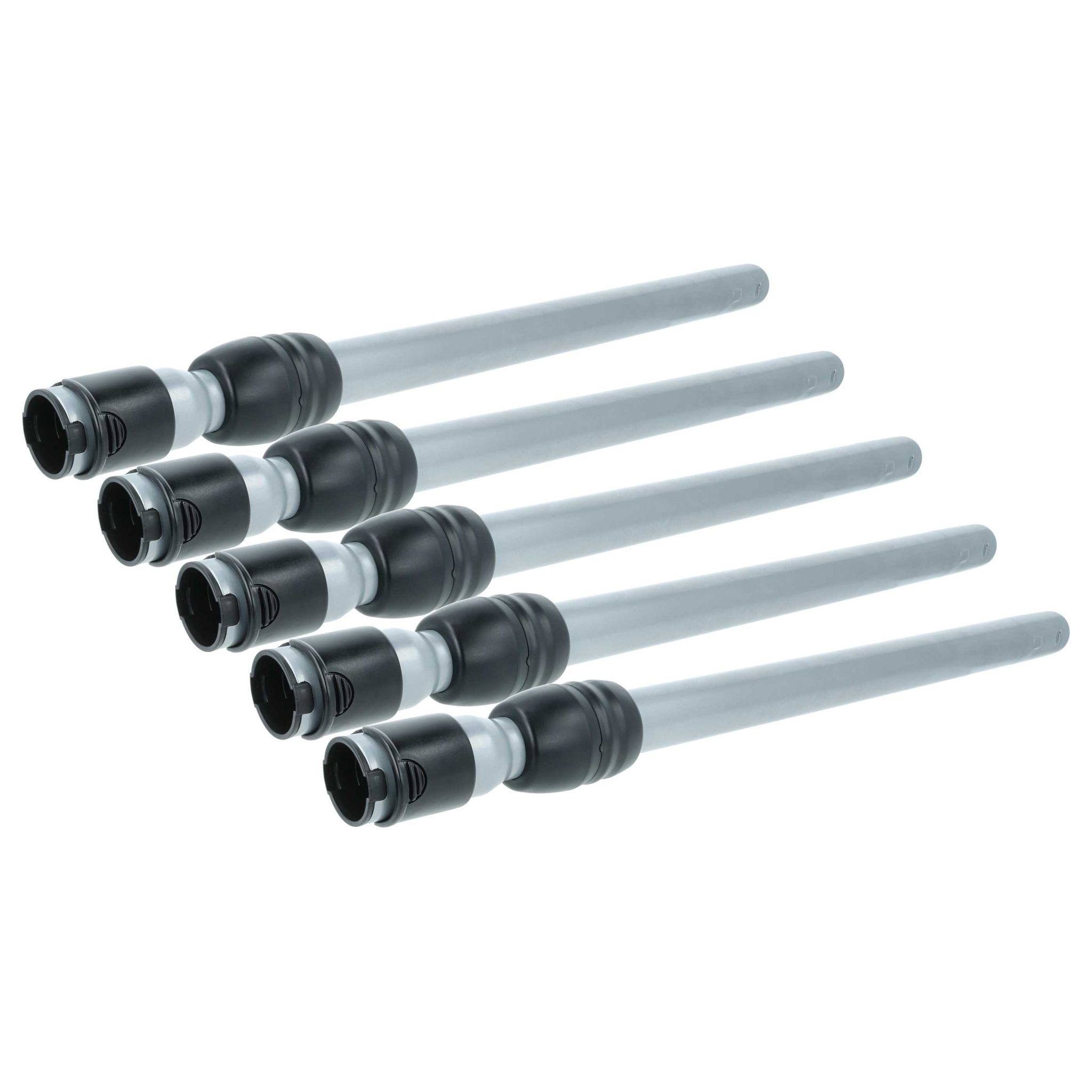 Vhbw 5x Tubo Compatibile Con Siemens Vsq8sen66c/02, Vsq8sen66c/01, Vsq8sen66b/03 Aspirapolvere - Attacco 35 Mm, 61 - 99 Cm, Nero / Argento VHBW