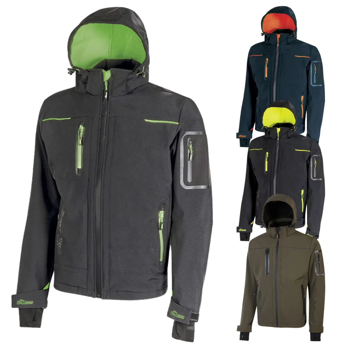Giacca Upower Space In Softshell Scura black Carbon Nero M