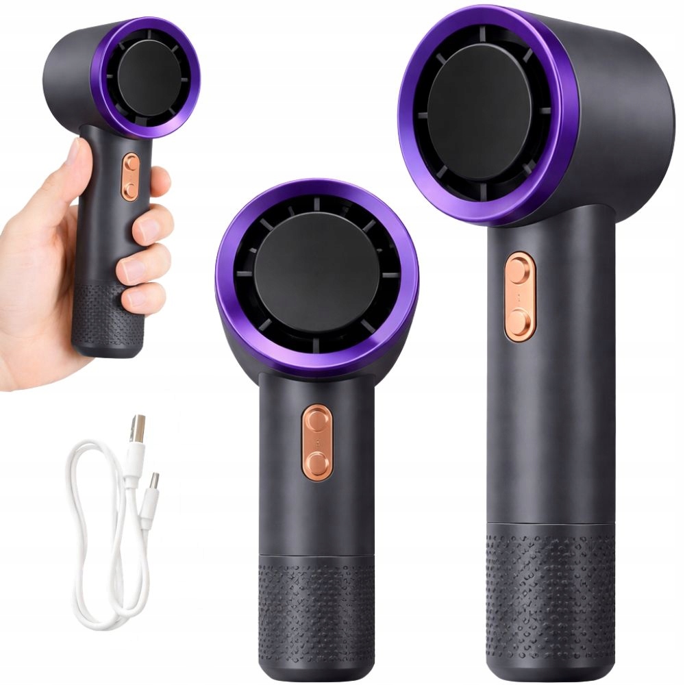 Mini Ventilatore Portatile Usb, Nero � Ventilatore Tascabile Ricaricabile Con Schermo E Batteria Da 5000 Mah AQUAFORGE