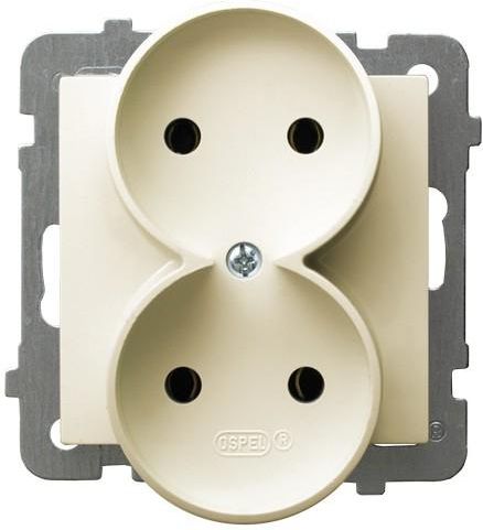 Ospel As Doppelsteckdose B/U Ecru Gp-2Gr/M/27