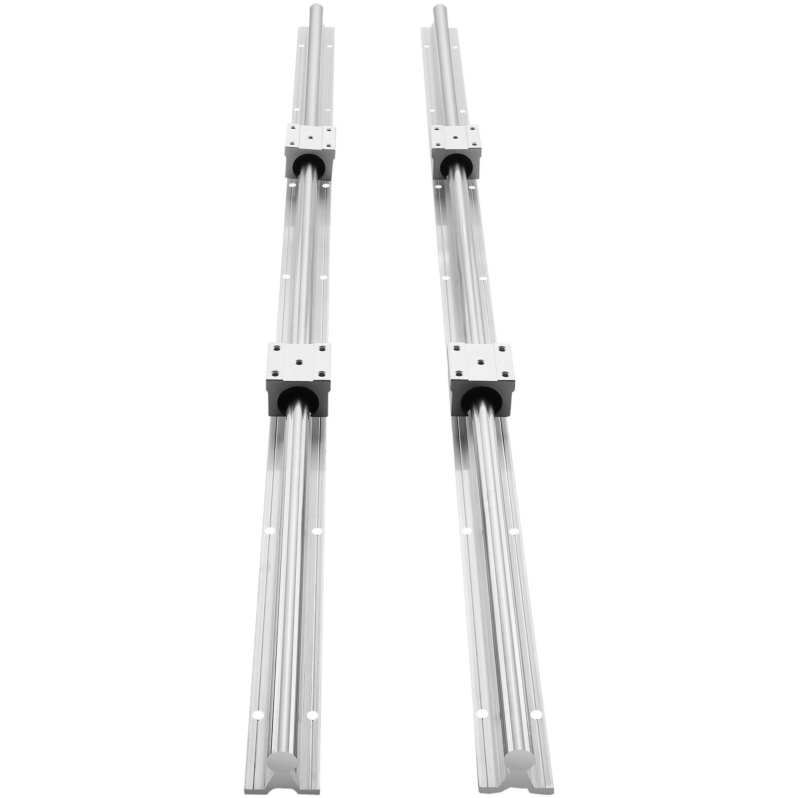 Rails de guidage linéaires SBR20 1200 mm, 4 blocs coulissants SBR20UU, acier chromé, lot de 2