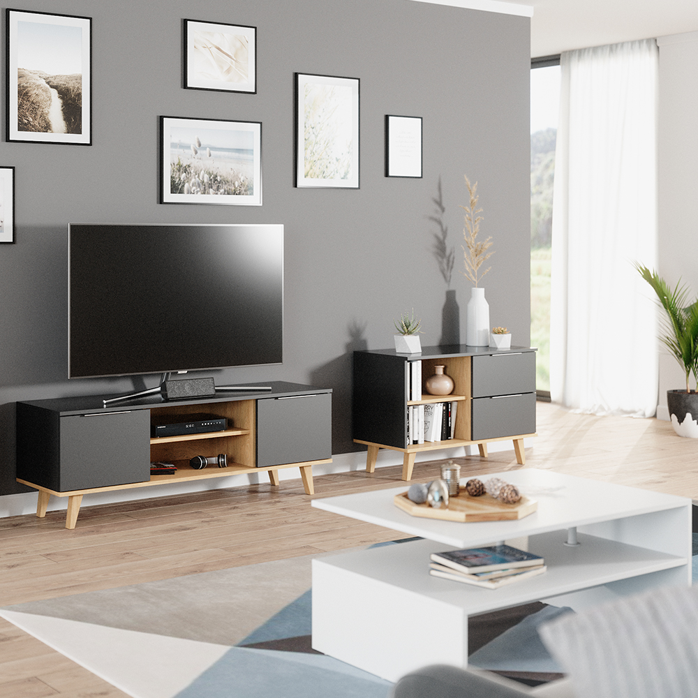 Commode avec tiroirs Nautica, Anthracite, 90 x 61 cm, Vicco