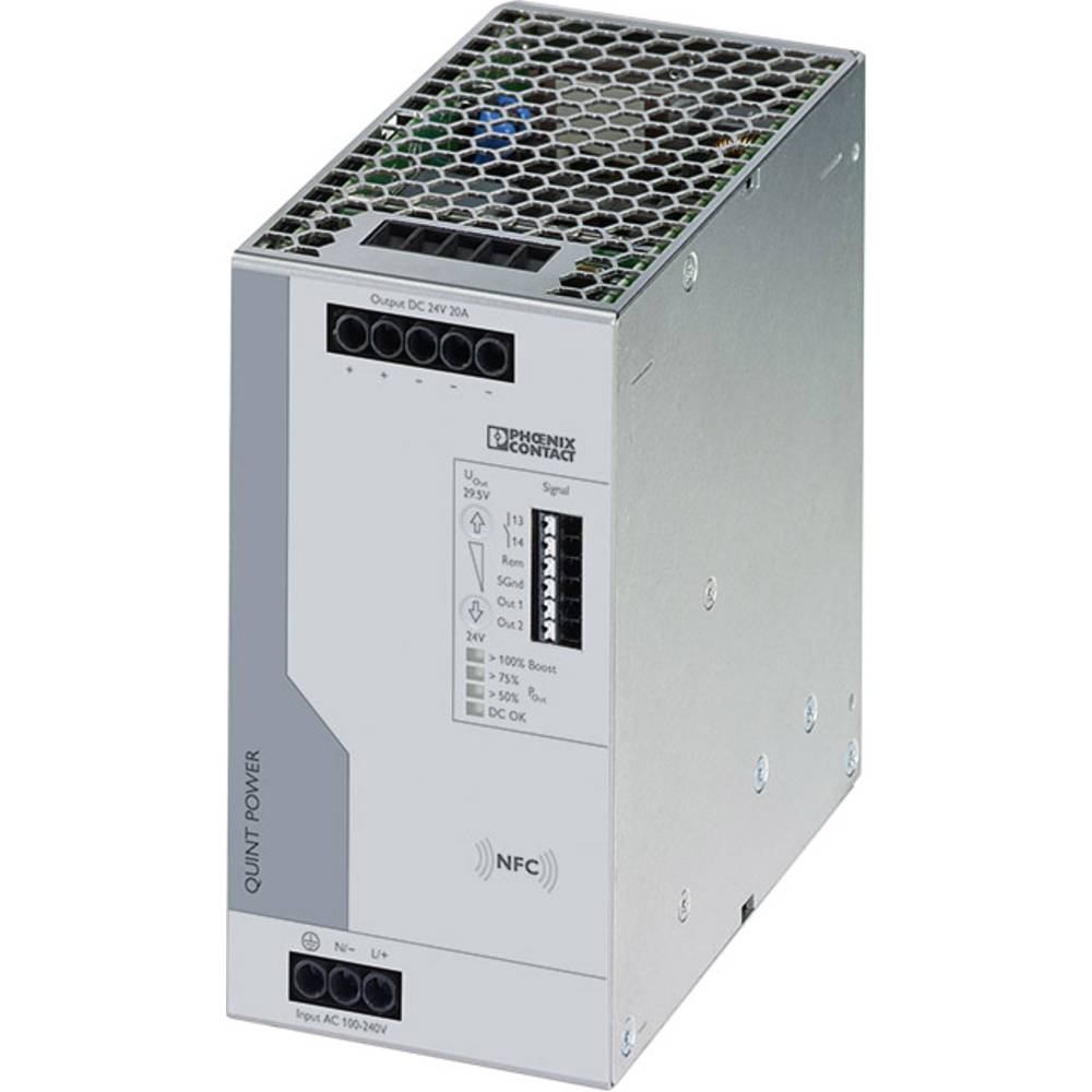 2904602 Alimentatore Per Guida Din 24 V/dc 20 A Num. Uscite:1 X Contenuto 1 Pz. - Phoenix Contact