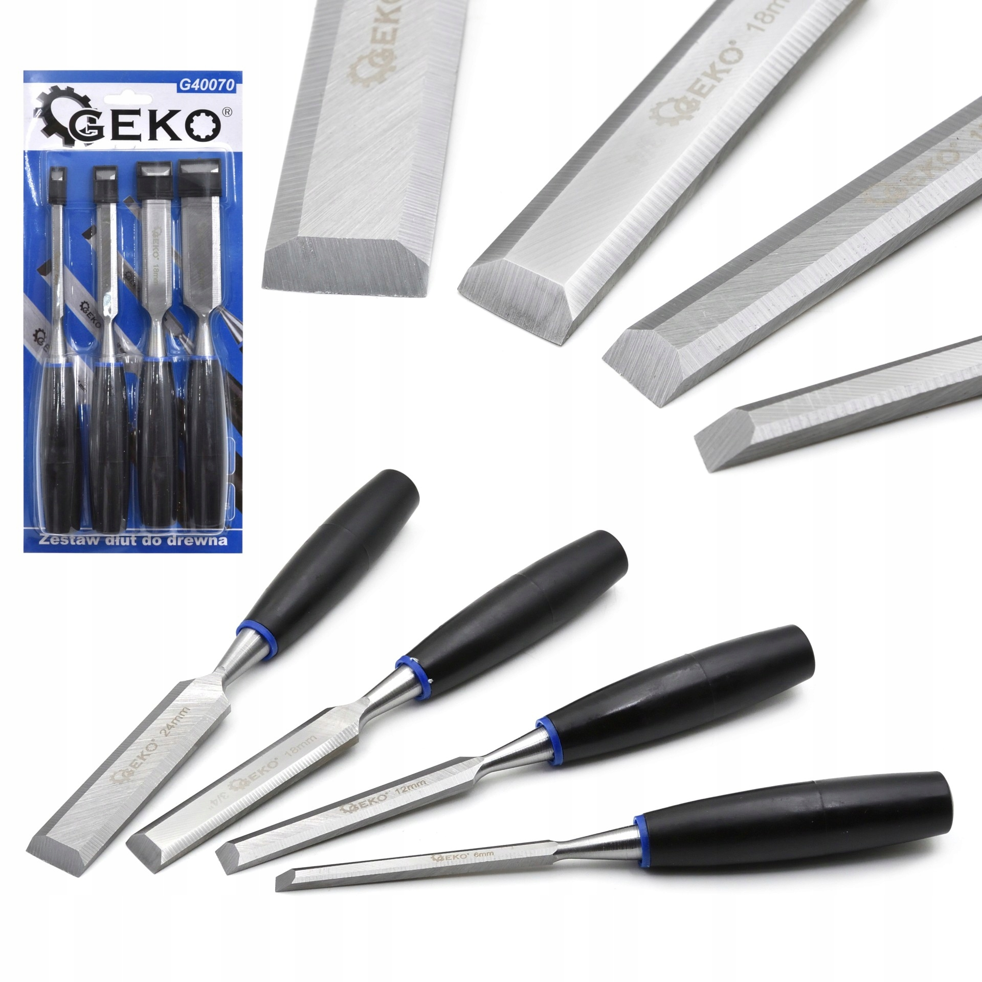 Oberflächenwerkzeuge Geko Wood Chisels Set Ergonomische Griffe Vibrationsdämpfend