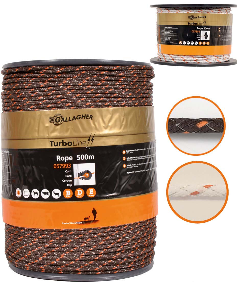 Braun Gallagher Turboline Rope Terra 500M Für Pferde, Rinder Und Hirsche - Bild 3
