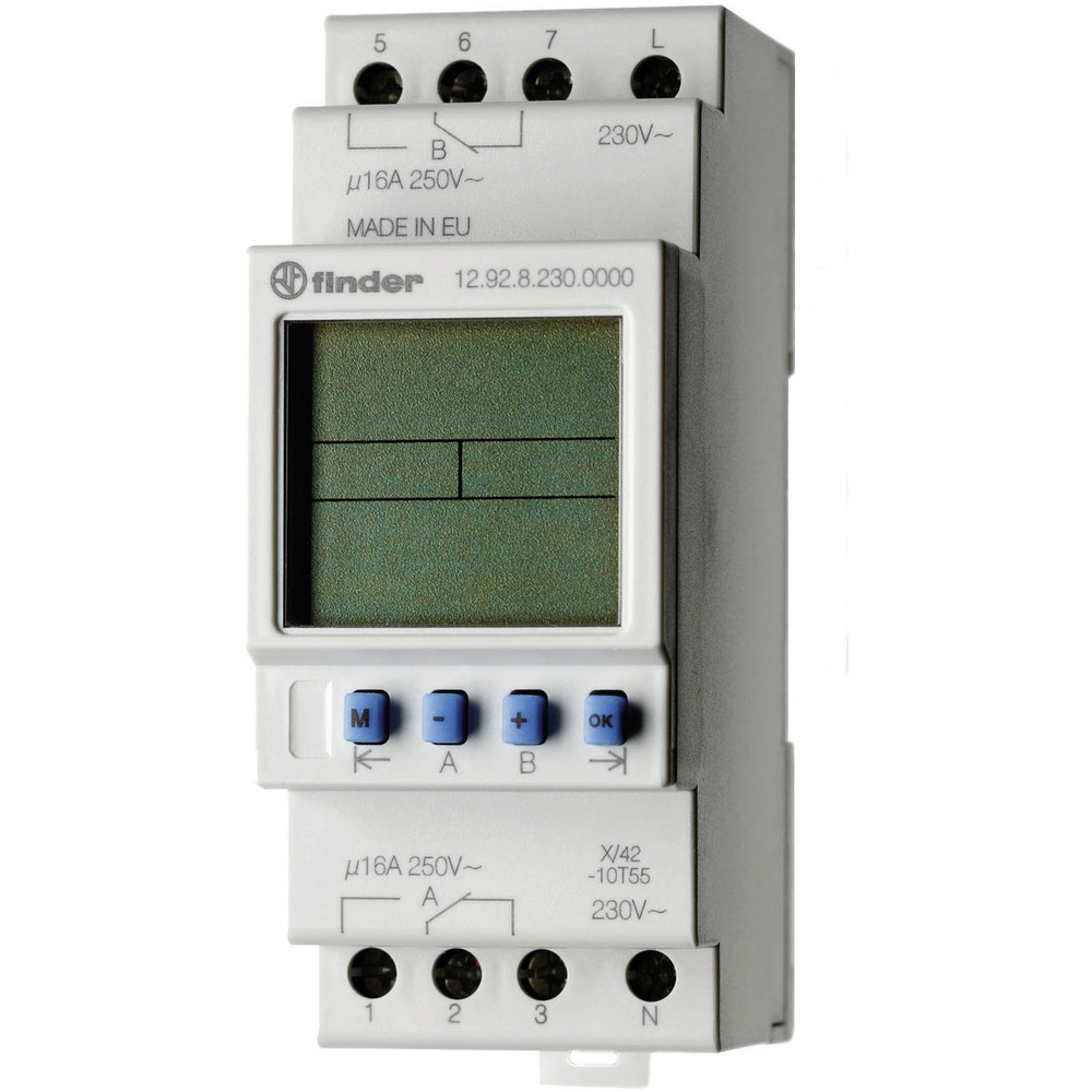 Finder - 12.92.8.230.0000 Zeitschaltuhr Für Hutschiene 230 V/Ac Tagesprogramm