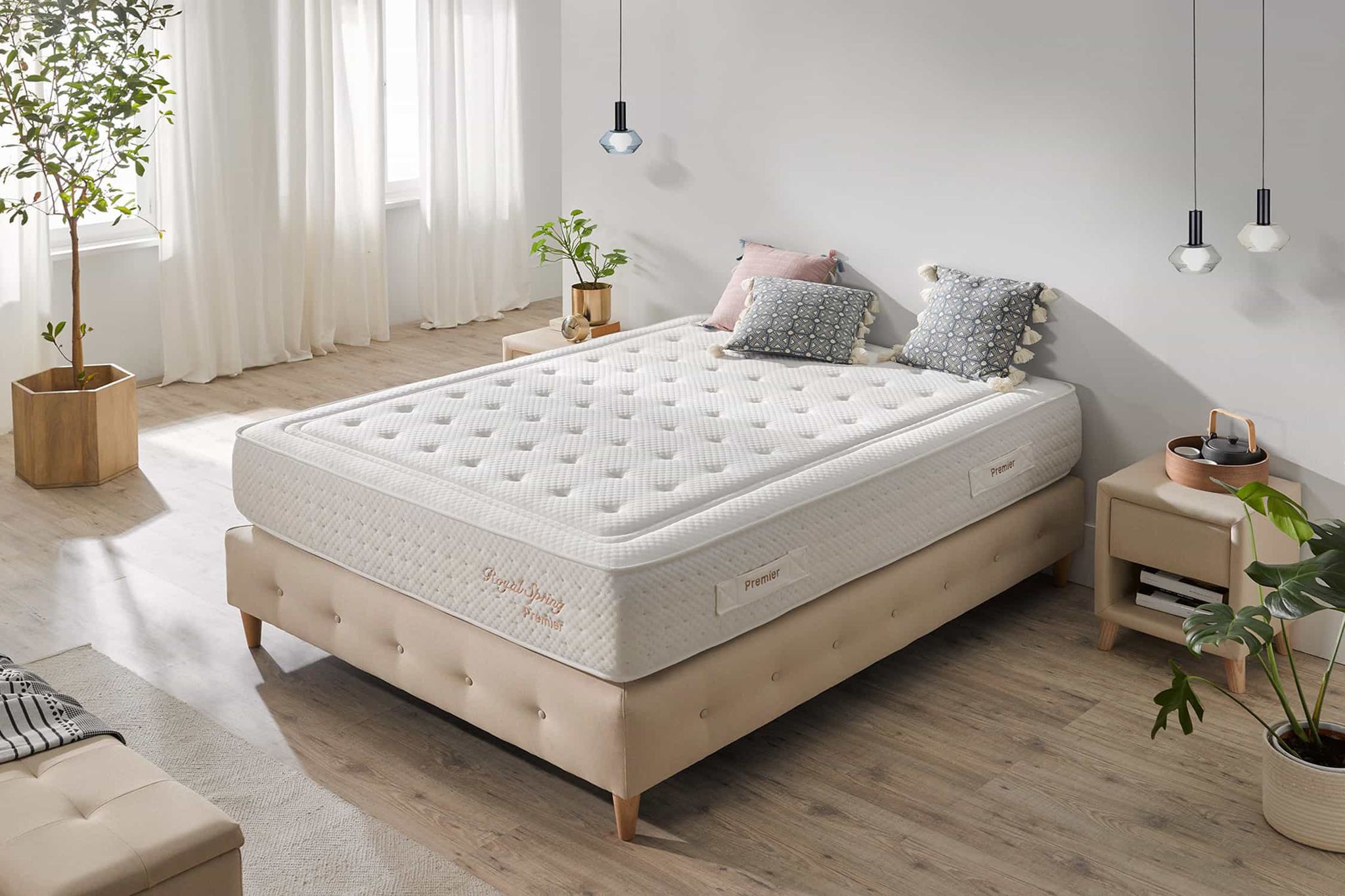 Colchón Royal Spring Premier, 30 cm, Muelles ensacados - Ergonómico - Independecia de lechos - Transpirable - Moonia