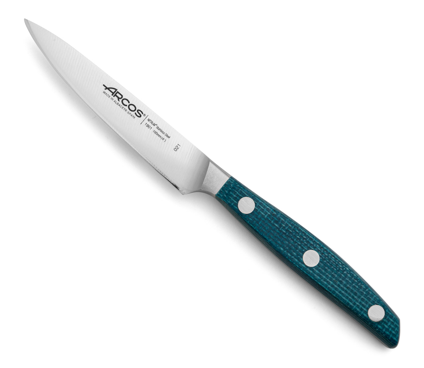 Arcos Blau Brooklyn Mounting Knife - Kleines, Leichtes, Handliches Messer Mit Zentraler Spitze Aus Der Serie Brooklyn. Perfekt Zum Schneiden, Schälen Und Reinigen Aller Arten Von Wurzelgemüse, Obst Und Gemüse.
