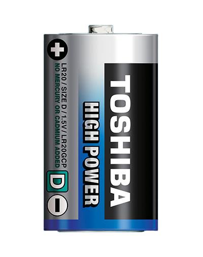 Toshiba Hochleistungs-Alkaline-Batterien Lr20 1,5 V, 2 Stück