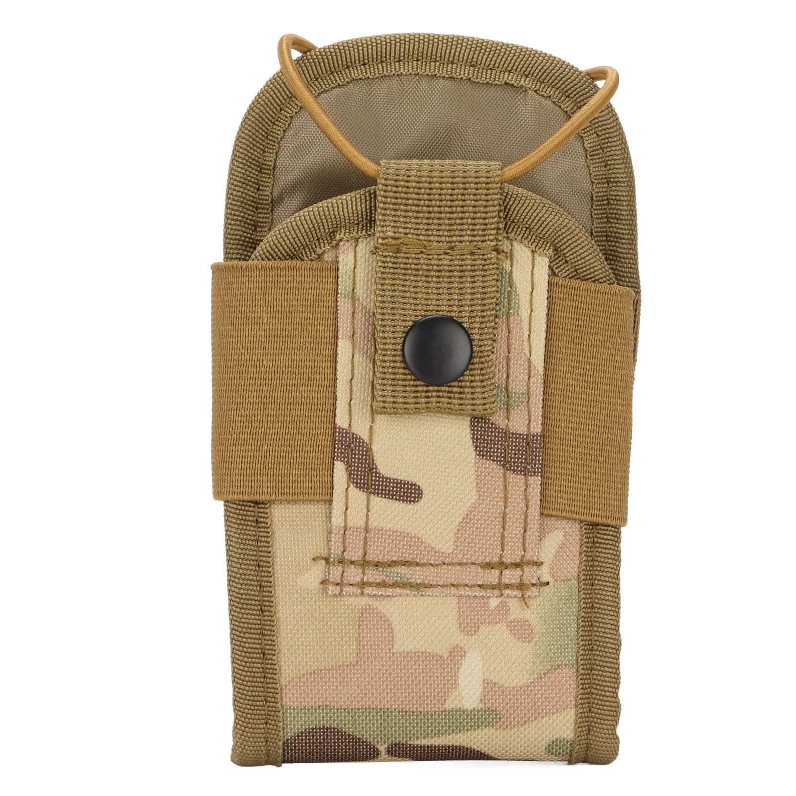 Porte-radio nylon camouflage avec élastique ajustable, 15 x 8 x 5 cm, pour talkie-walkie