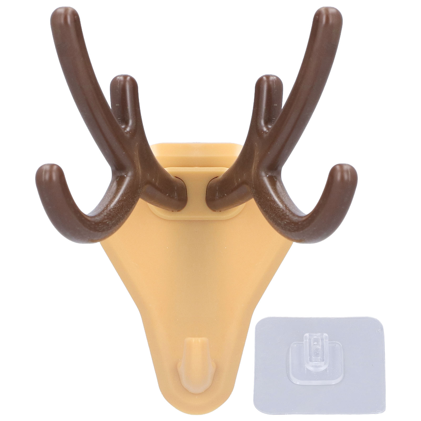 Crochets muraux bois de cerf adhésifs en PS, lot de 2, kaki