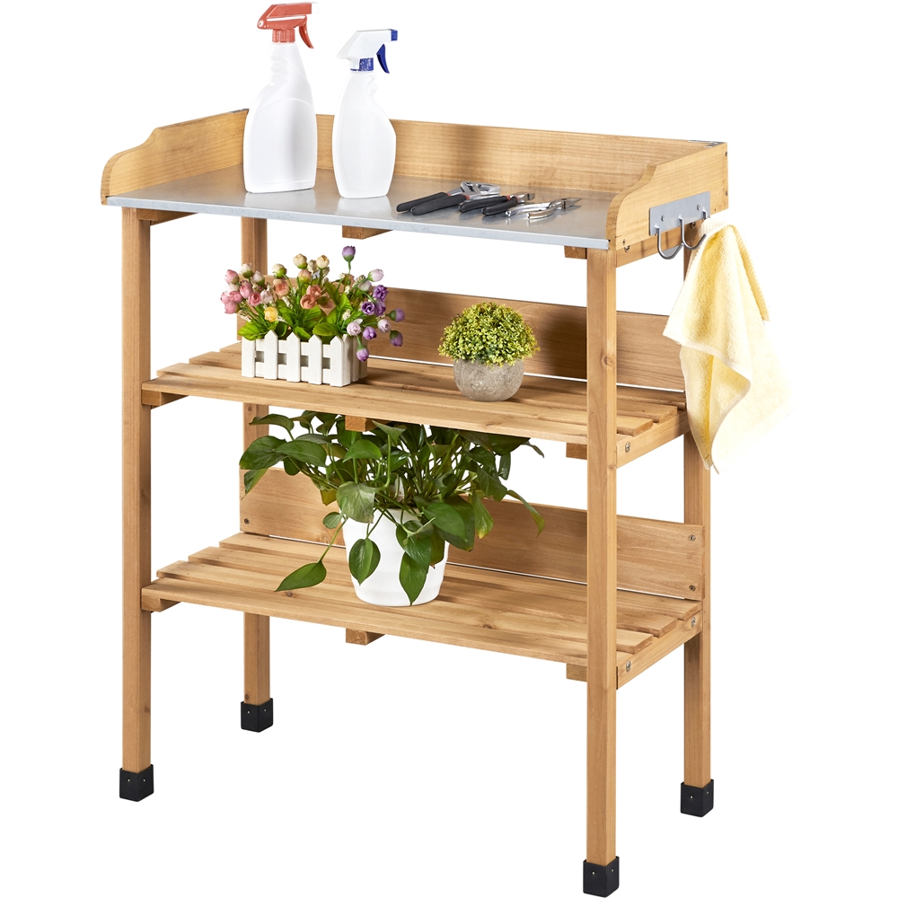 Yaheetech Table De Rempotage Extérieure En Bois Table Pour Semis Bois