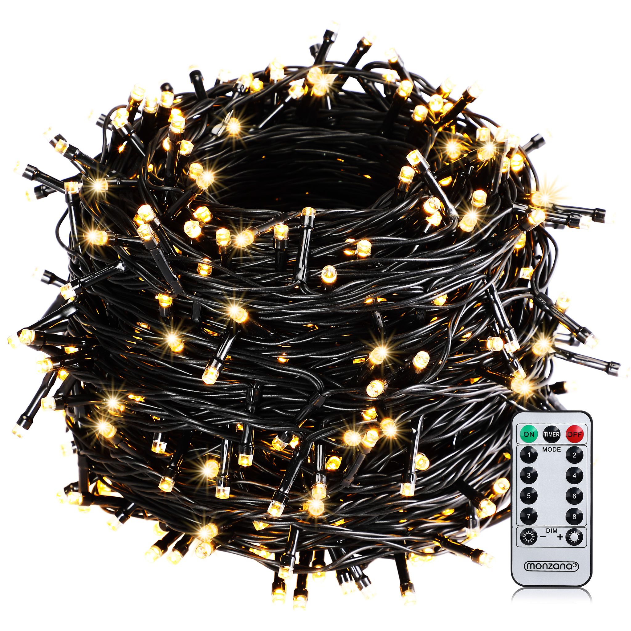 Monzana® Lichterkette Warm Fernbedienung 60M Weiß - Bild 2