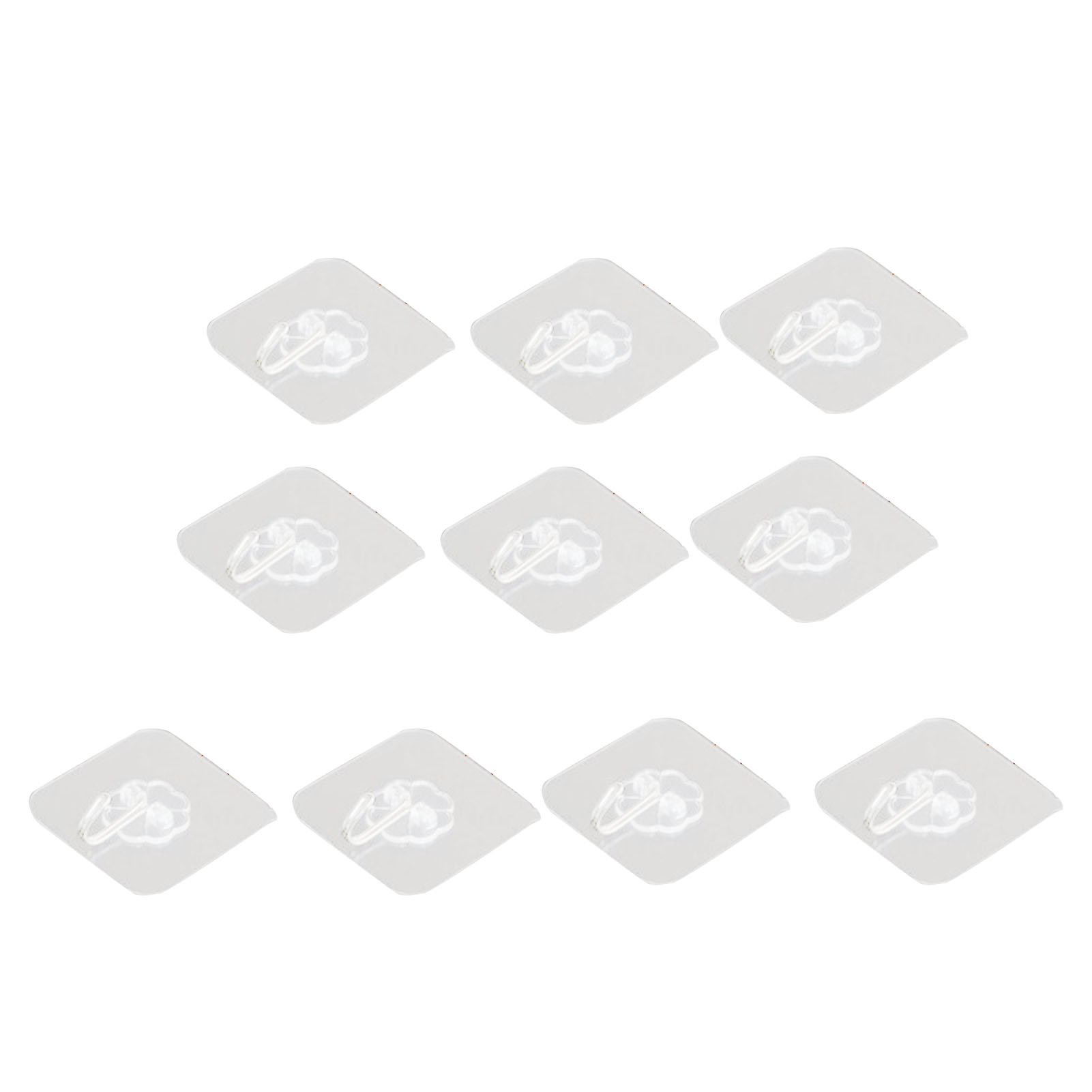 Crochets adhésifs en plastique sans clou, 6 x 6 cm, pour serviettes, clés et casquettes, lot de 10