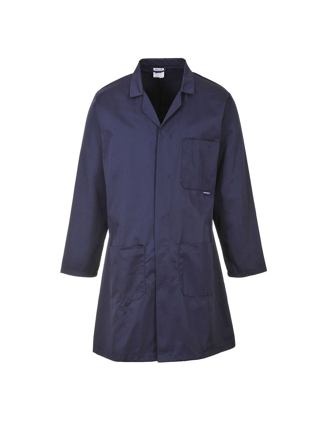Portwest 2852 Standard Kittel Langlebiges Twillgewebe Farbstoffretention | Marine, L, Einlaufgeschützt, Verdeckte Druckknopfleiste, Drei Taschen, Maschinenwäsche 60 °C, Normale Arbeitskleidung - Bild 3