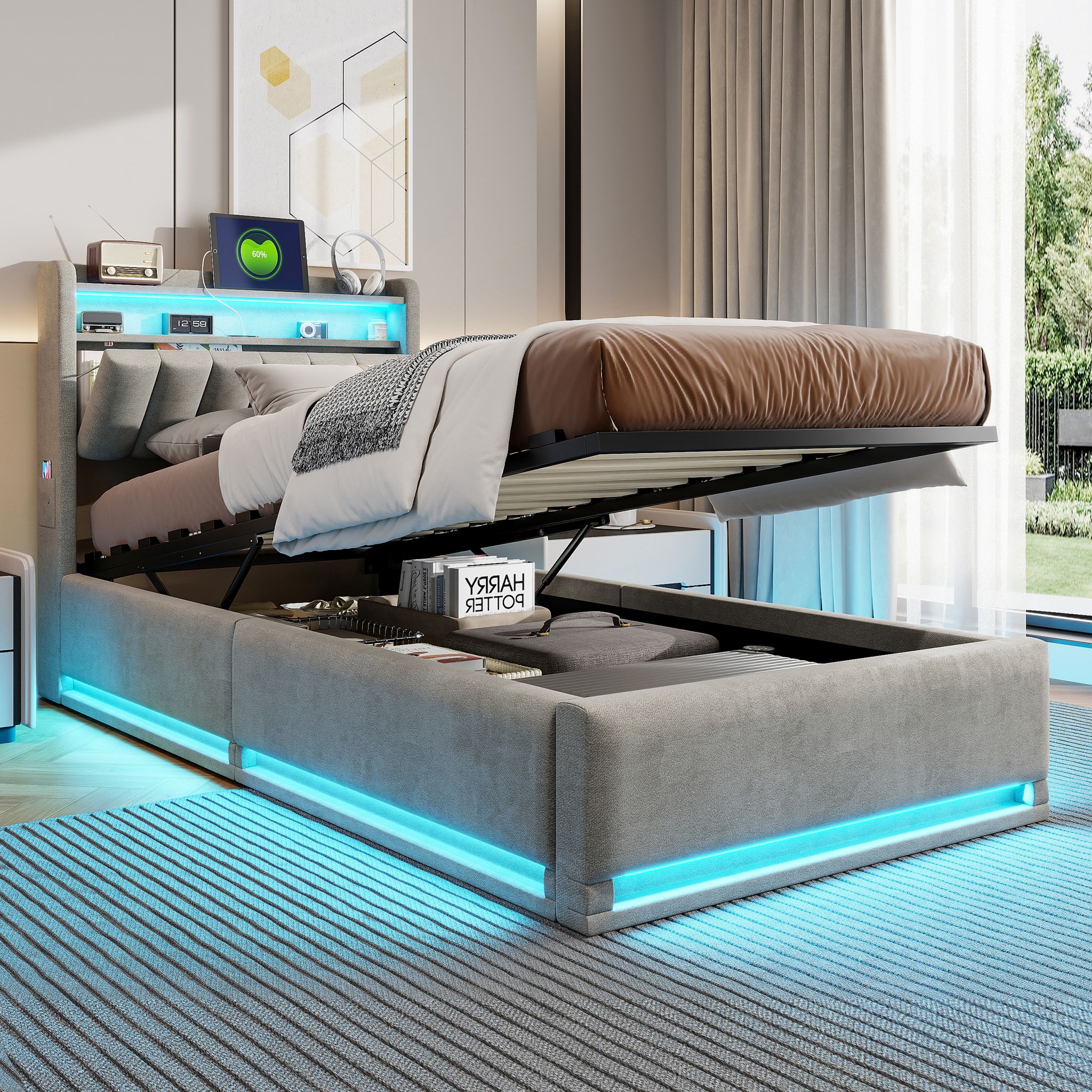 Lit Coffre 90x200 Cm, Lit Simple 90x200