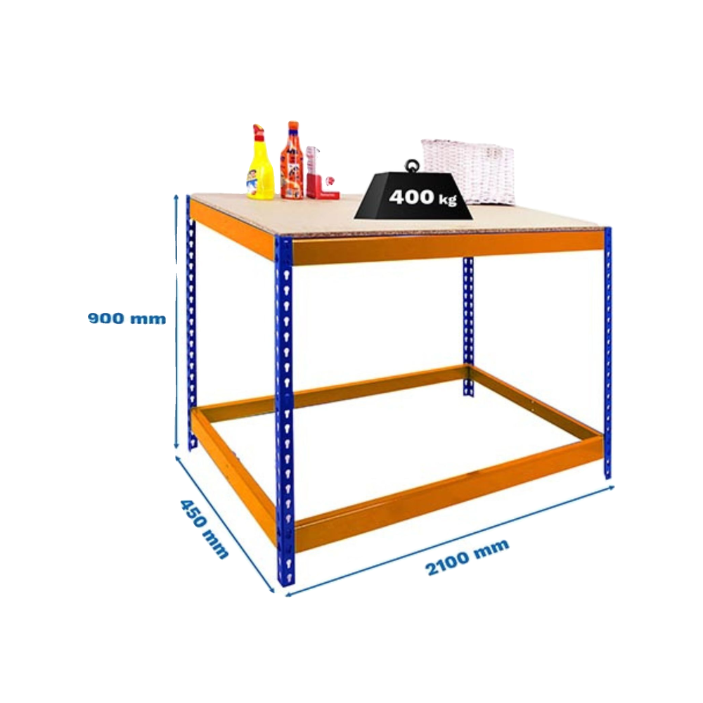 Simonrack Orange Werkbank Simonwork Basic 1, 210 Cm, Stahl