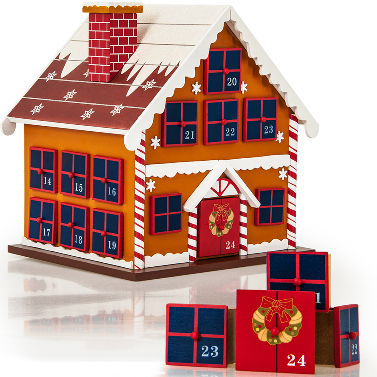 Spielwerk® Adventskalender Zum Selbstbefüllen 24 Türchen Nachhaltig Wiederverwendbar Kinder Mädchen Jungen Weihnachtskalender Diy Holz Dekoration Adventskalender Winterhäuschen