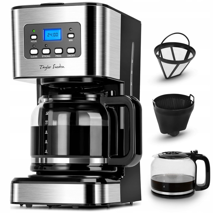 Taylor Swoden 950w 1, 5l Filterkaffeemaschine Mit Temperaturregelung, Schwarz