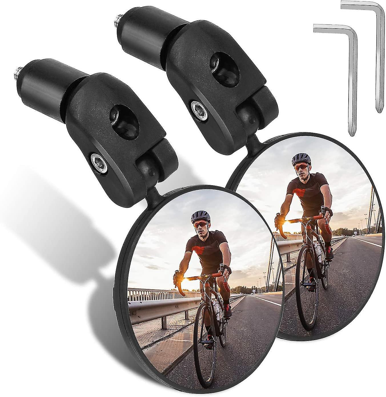 Lede Fahrradlenker-Endspiegel, Hd-Weitwinkel-Rückspiegel Für Fahrräder, Um 360 Grad Verstellbarer, Drehbarer Konvexer Lenkerspiegel 1252968224267