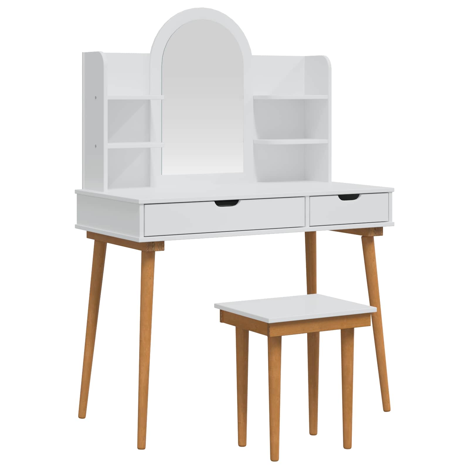 Vidaxl Weiß Dressing Table Set Fauske 5 Pcs White 100 X 50 X 143 Cm