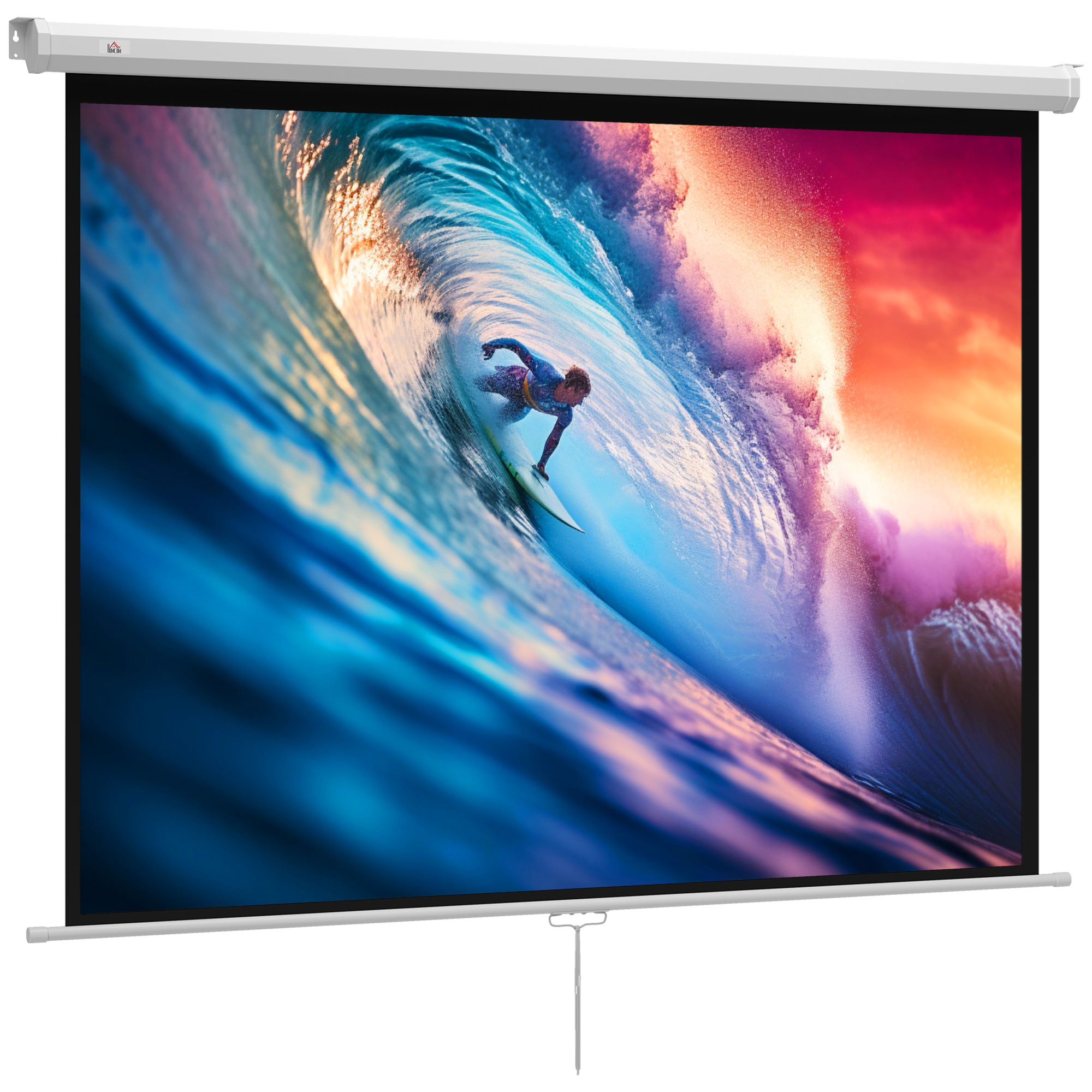 Le HOMCOM Écran de Projection 84" 4:3 HD 4K 171 x 128 cm Noir
