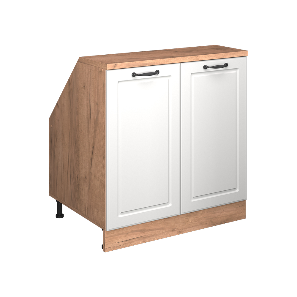 Dachschrägenschrank Rion, Weiß Landhaus, 80 X 81.6 Cm Mit 2 Türen, Schrankkorpus 60 Cm Tiefe, Vicco