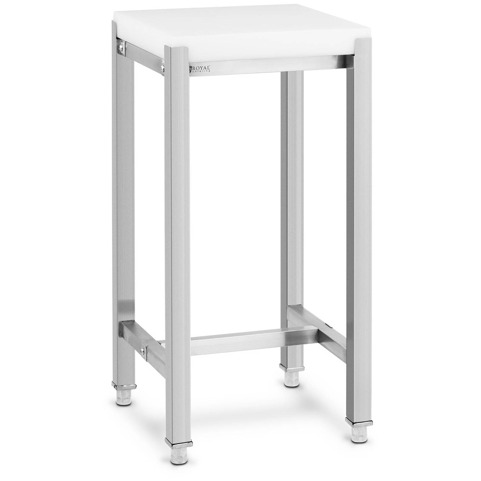 Royal Catering Weiß Metzgerblock 40 X 40 Cm Arbeitshöhe: 80 Cm - Hackklotz - Image 2