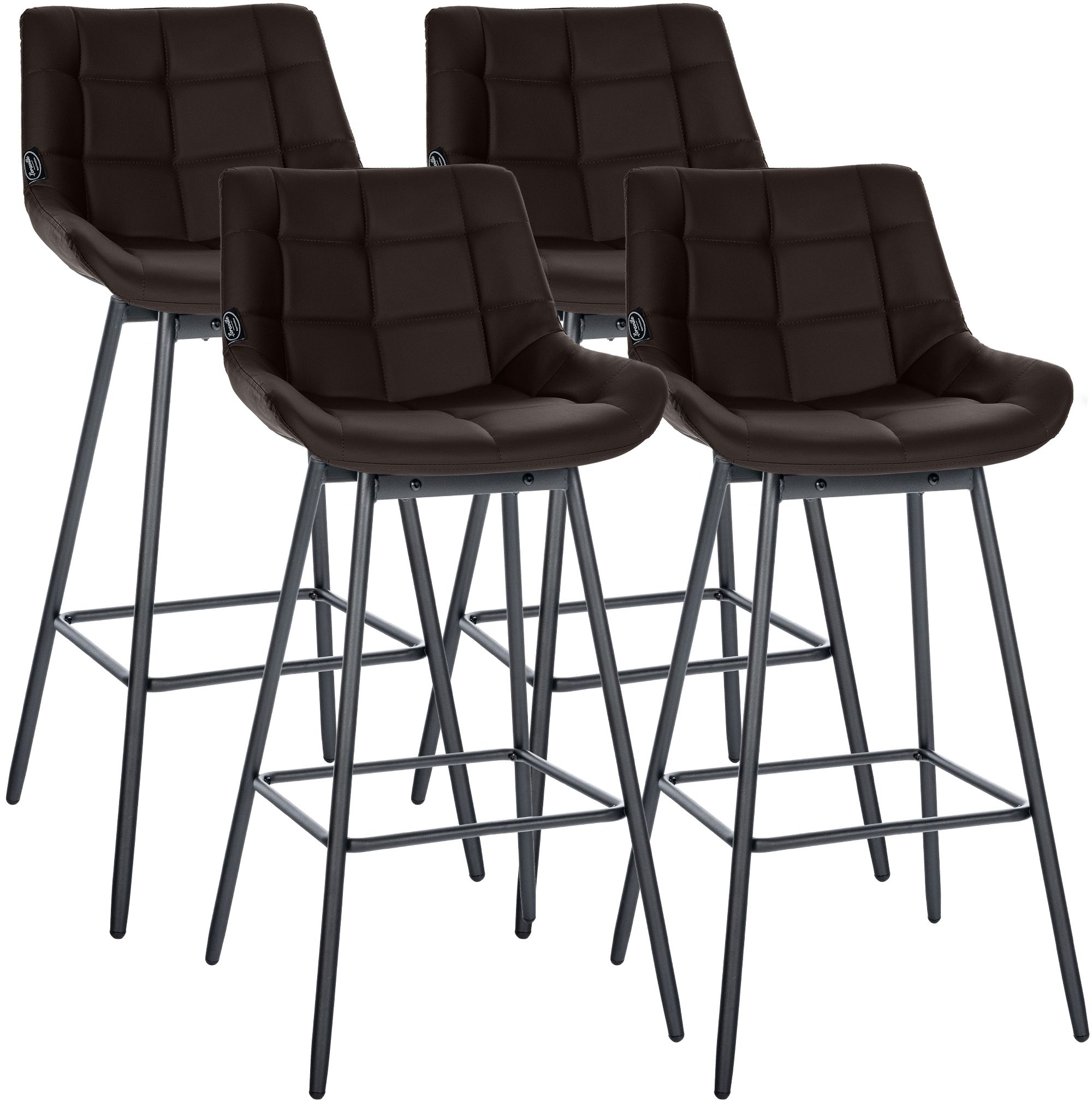 Clp 4er Set Barhocker Weston Schwenkbar Braun Kunstleder
