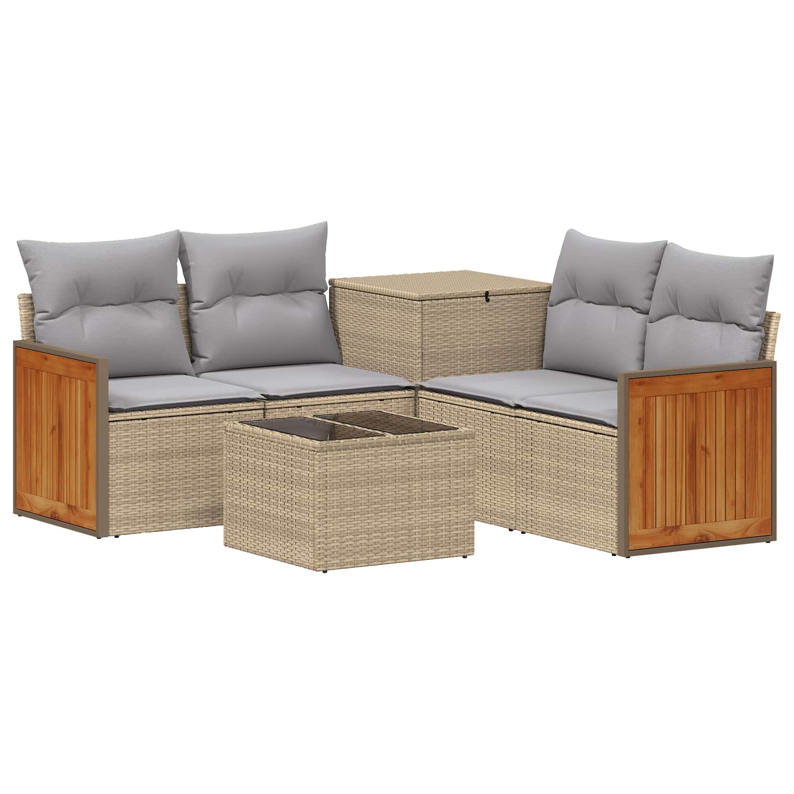 Vidaxl Beige Sofa Set 6 Stk. Und Hellgrau 55 X 55 X 37 Cm