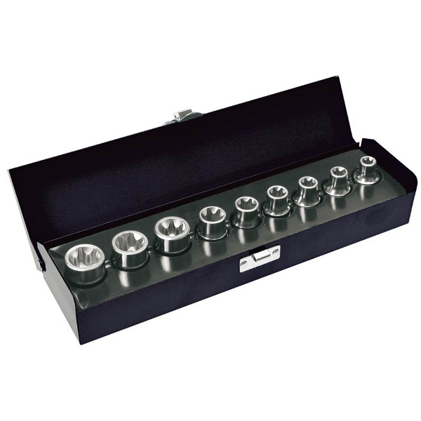 Neo Tools Versilbert 9 Tlg. Stecknuss Set, 1/2", 10-24Mm Crv, Innensechsrund